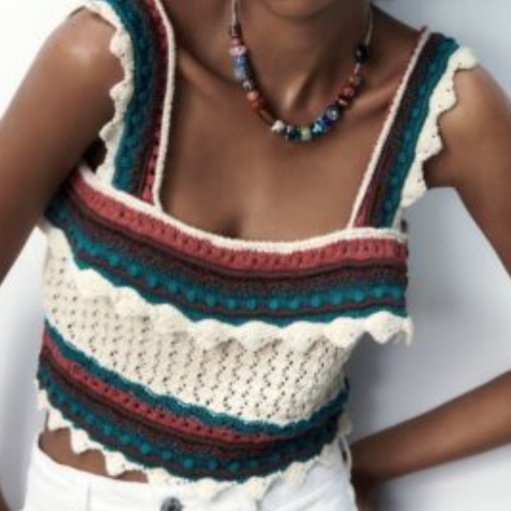 Zara crochet crop top women's size small - Picture 1 of 7